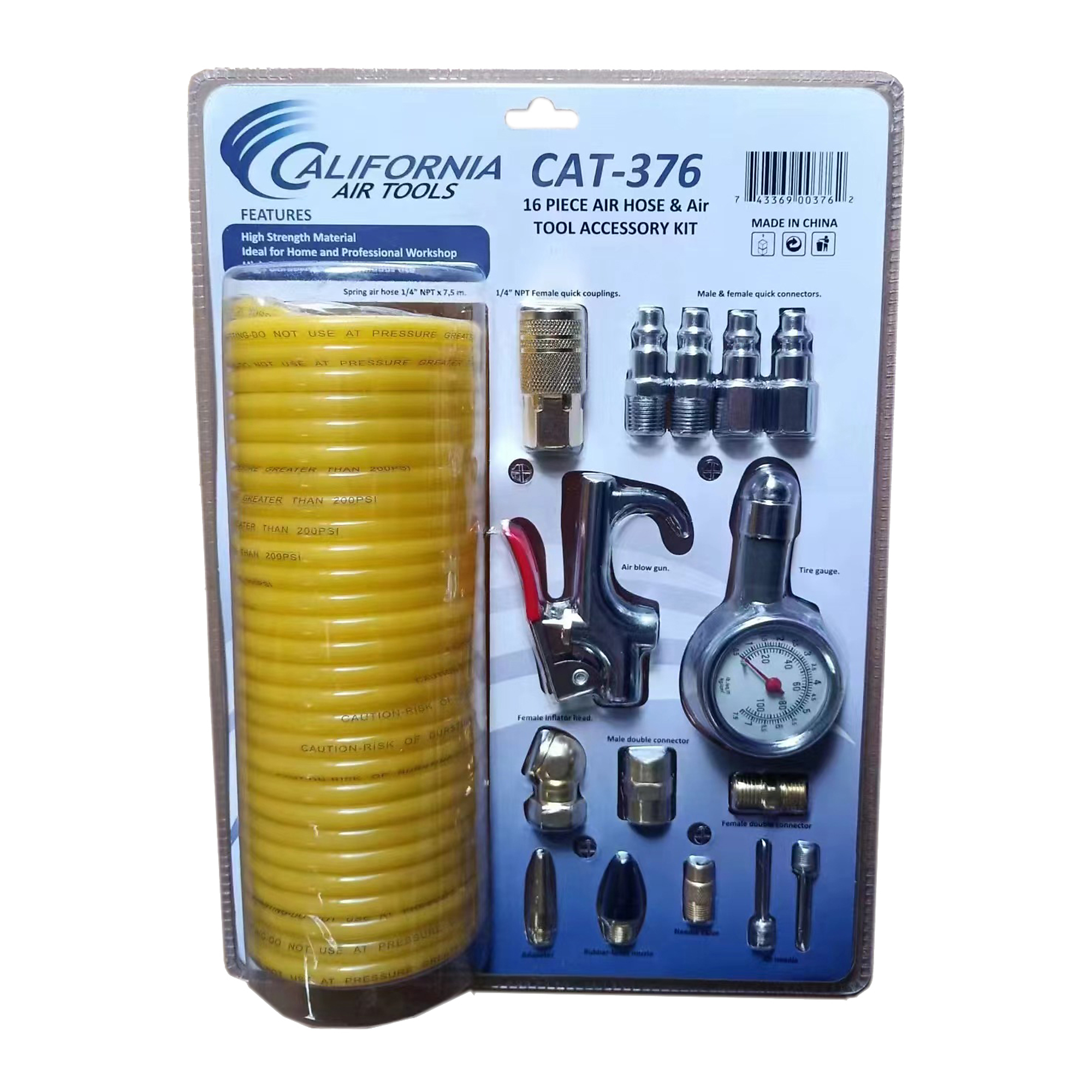 California Air Tools, 16 Piece Air Tool Accessory Kit, Model# 376